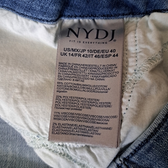 NYDJ Girlfriend Jeans Womens 10 Blue Denim Stretch Lift Tuck Technology - Picture 8 of 11